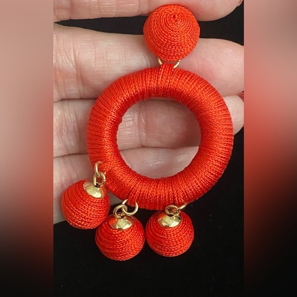 Cute Red Dangle Earrings - Picture 2 of 2